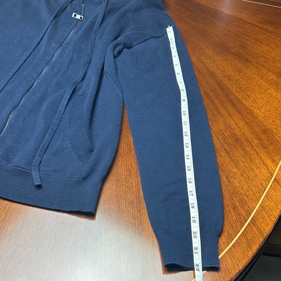 Zadig & Voltaire Navy Zip Hoodie Cardigan Crystal Skull Navy Blue, oversized XS - Picture 8 of 13